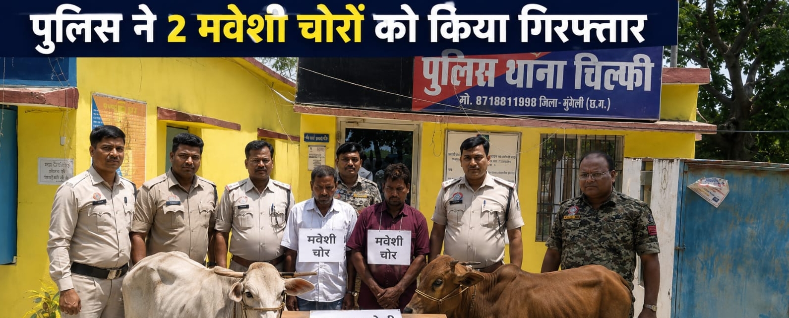 थाना चिल्फी: मवेशी चोरी के प्रकरण मे 02 आरोपियों को किया गया गिरफ्तार कर भेजा गया न्यायिक रिमाण्ड पर जेल