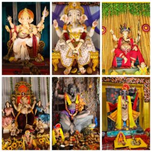 लोरमी के आकर्षक गणेश जी की प्रतिमाएं एवं पंडाल एवं साजसज्जा