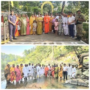 शारदीय नवरात्र की सप्तमी पर गणेशपुरी पहुंचे स्वामी शिवानंद जी महाराज, विभिन्न आश्रमों का किया भ्रमण